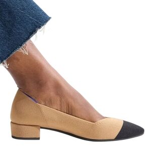 ROTHY’S The High Point Wren Captoe Womens Size 9 Tan & Black Made In China New